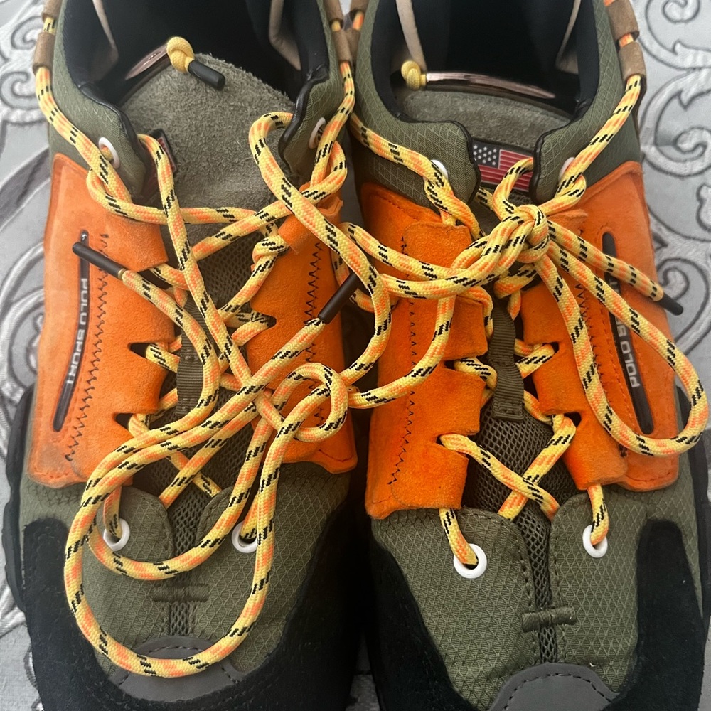 Polo Ralph Lauren Men's Athletic Shoes - Orange and Green